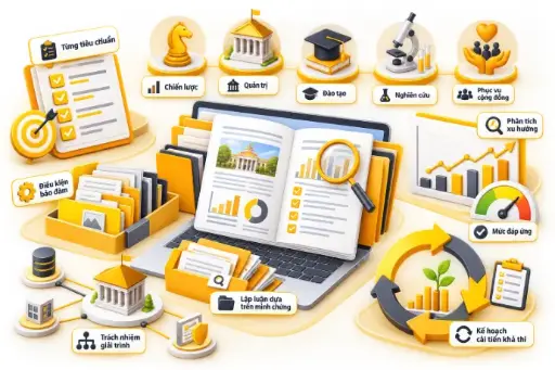 Viết báo cáo tự đánh giá CSGD các tiêu chuẩn